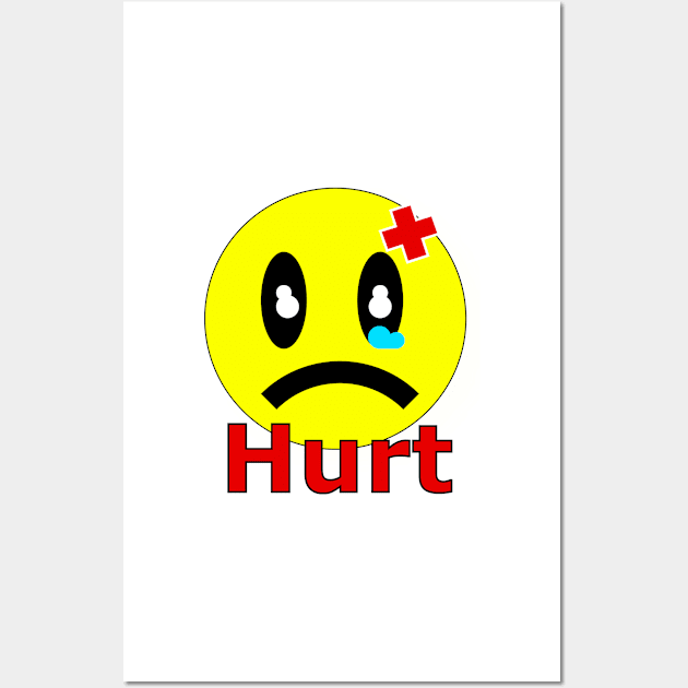 Hurt Emoji Wall Art by Grafititee